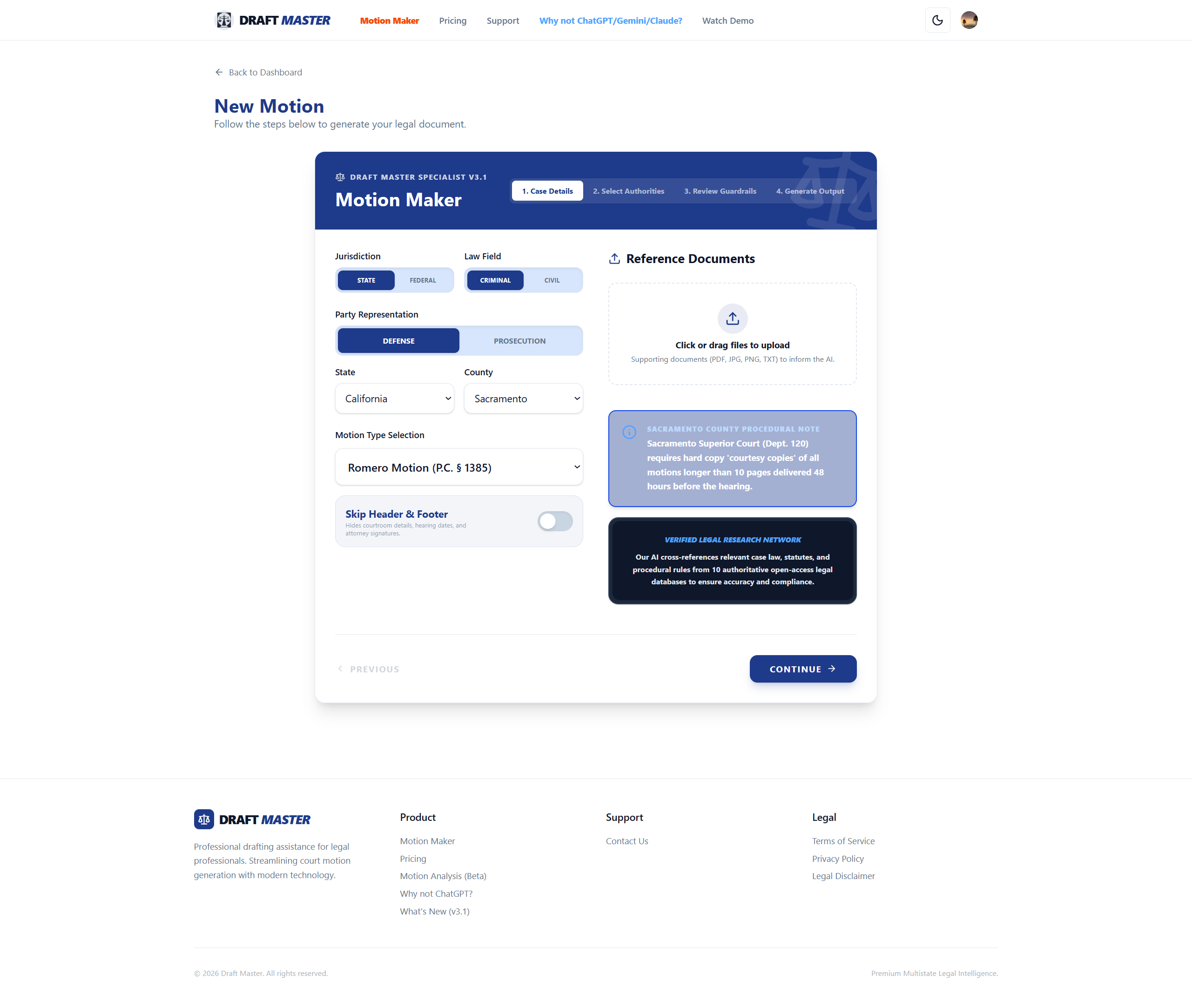 Step 1: Case Details